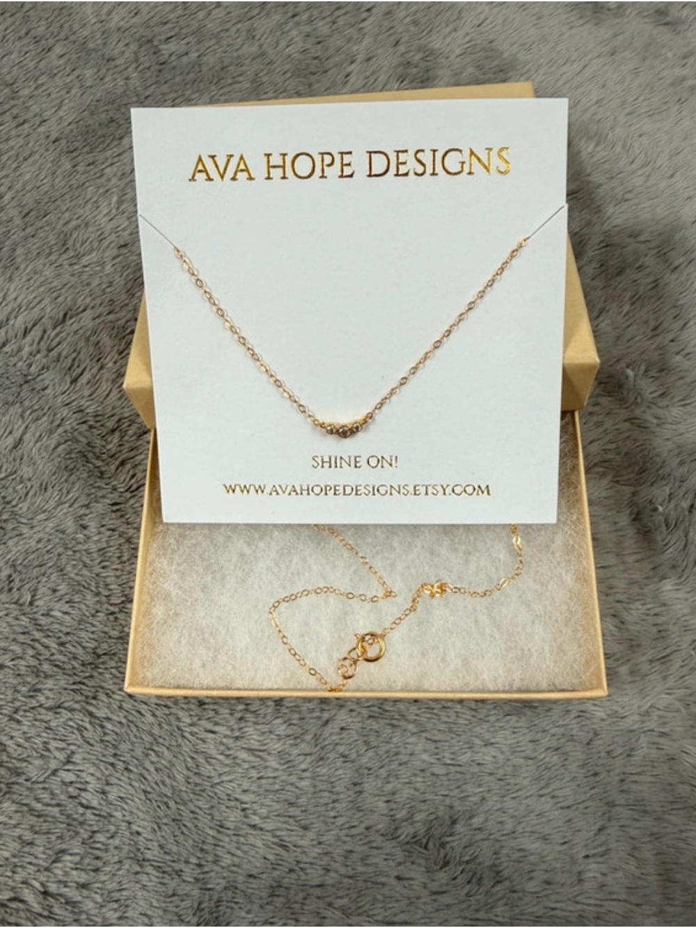 Ava Hope Designs Gold Beaded Necklace - Minimal Everyday Necklace